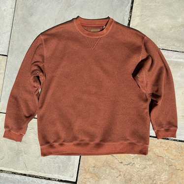 St. Johns Bay Y2K Brown Textured Knit Vented Crew… - image 1