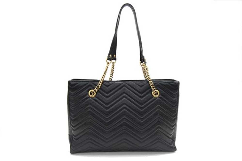Gucci Gucci Tote Bag GG Marmont Black Leather - image 2