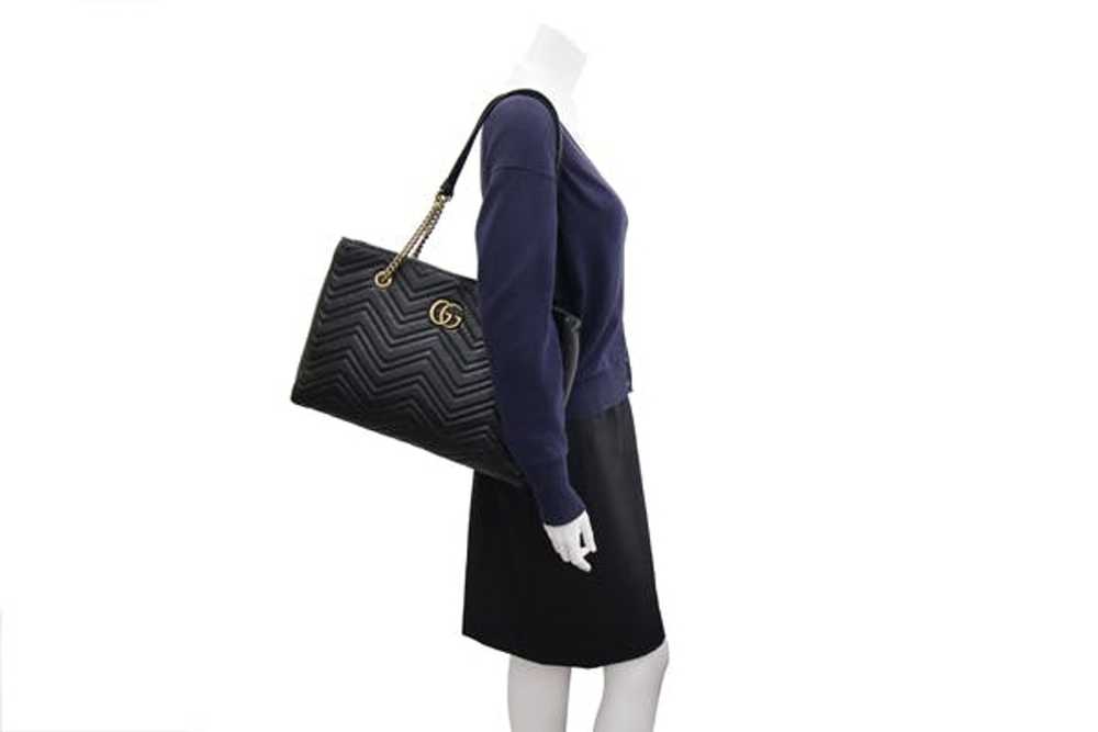 Gucci Gucci Tote Bag GG Marmont Black Leather - image 7