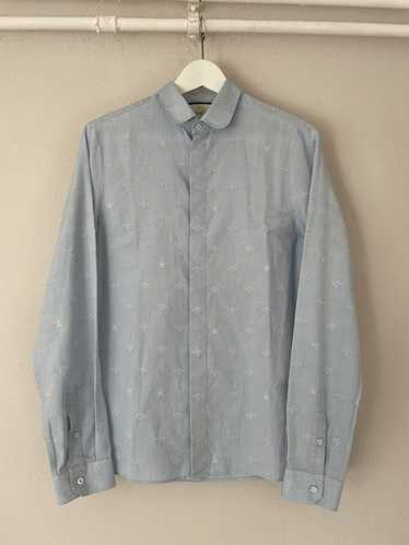 Gucci Light Blue Shirt with Bees and Stars