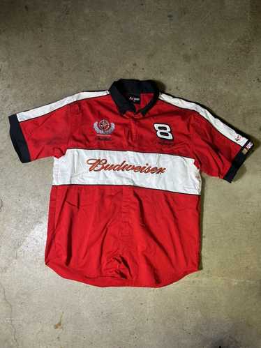 Vtg NASCAR Mens XL Faded Spell Out Budweiser Dale Earnhardt Jr