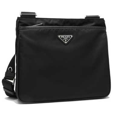 Prada Triangle Logo Zip Around Shoulder Bag Saffiano Leather Blue 220202127