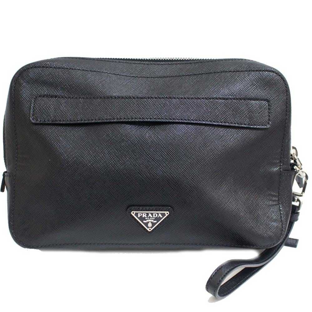 Prada Prada Shoulder Bag Embossed Leather Saffian… - image 2