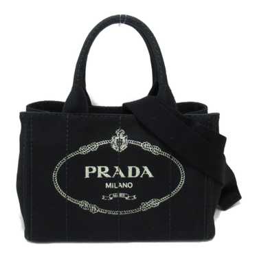 Auth PRADA Logo Canapa Mini 2Way Tote Bag Pink Canvas 1BG439 Used