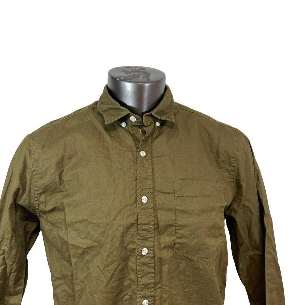 Topman Topman Button Up Shirt Long Sleeve Army Gr… - image 2