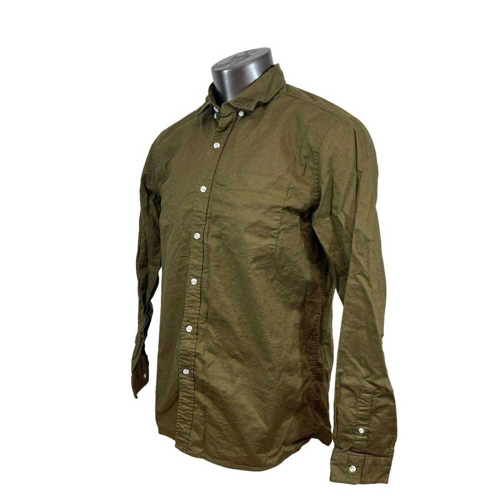 Topman Topman Button Up Shirt Long Sleeve Army Gr… - image 3