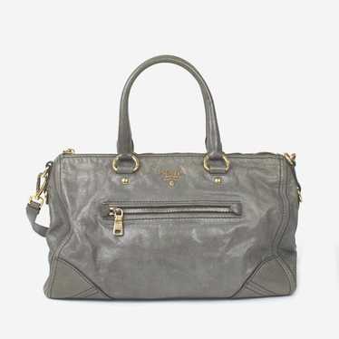 Prada Gray Chain Leather Shoulder Bag Grey Pony-style calfskin ref.198925 -  Joli Closet