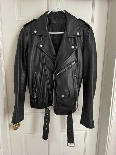 Blk Dnm Leather Biker Jacket