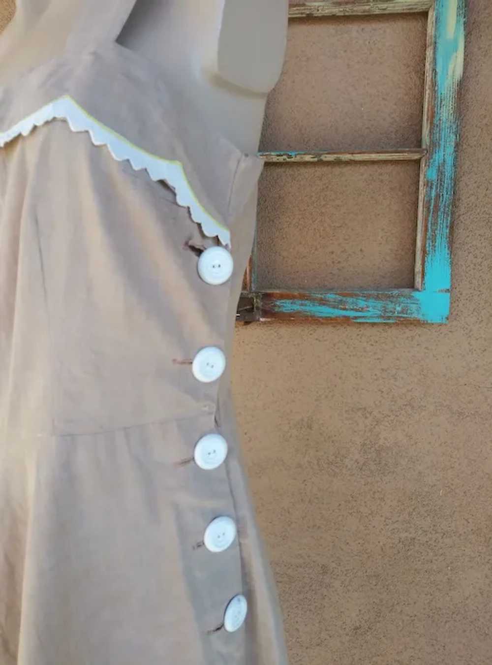 1950s Sundress Cotton Dress Sz M W30 - image 4