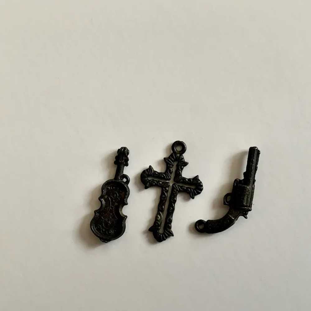 Vintage Metal Cracker Jack Prizes Pistol Cross an… - image 2