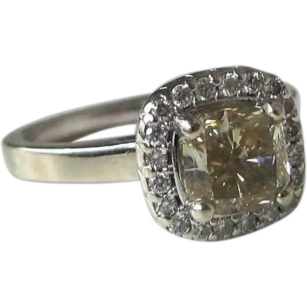 Vintage 14K White Gold Diamond Ring .96cts. 20th … - image 1