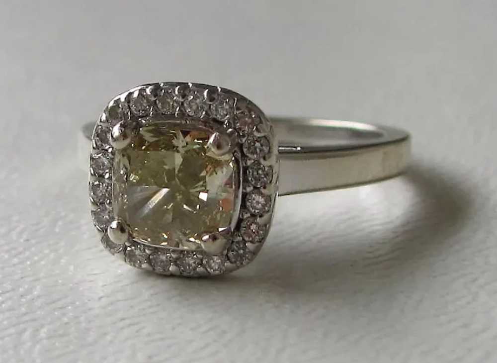 Vintage 14K White Gold Diamond Ring .96cts. 20th … - image 2