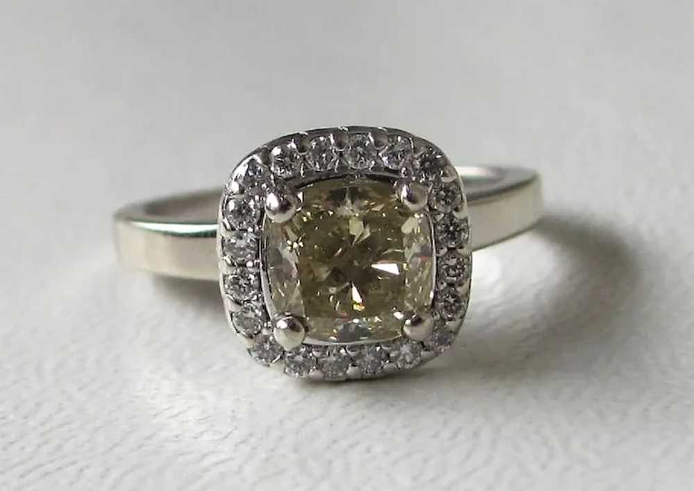 Vintage 14K White Gold Diamond Ring .96cts. 20th … - image 3