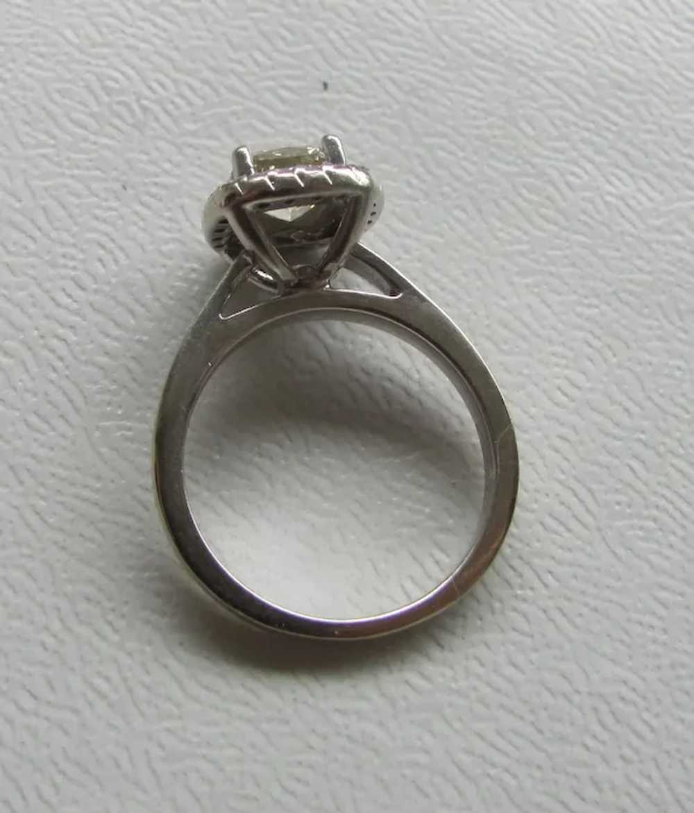 Vintage 14K White Gold Diamond Ring .96cts. 20th … - image 4