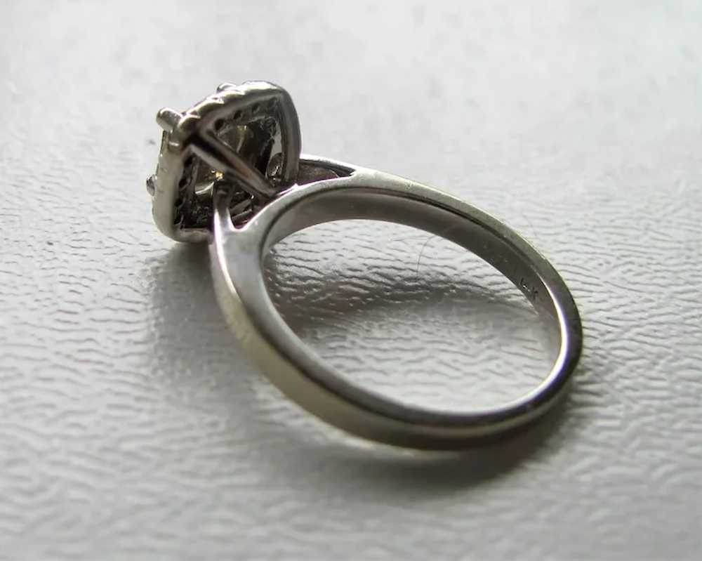 Vintage 14K White Gold Diamond Ring .96cts. 20th … - image 5