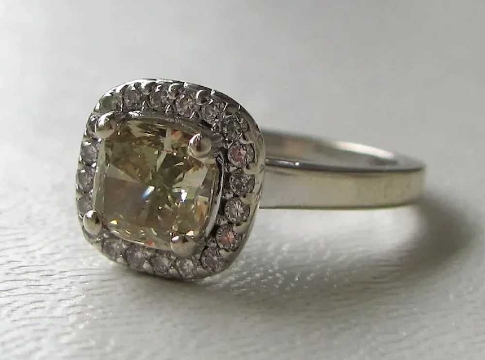 Vintage 14K White Gold Diamond Ring .96cts. 20th … - image 6