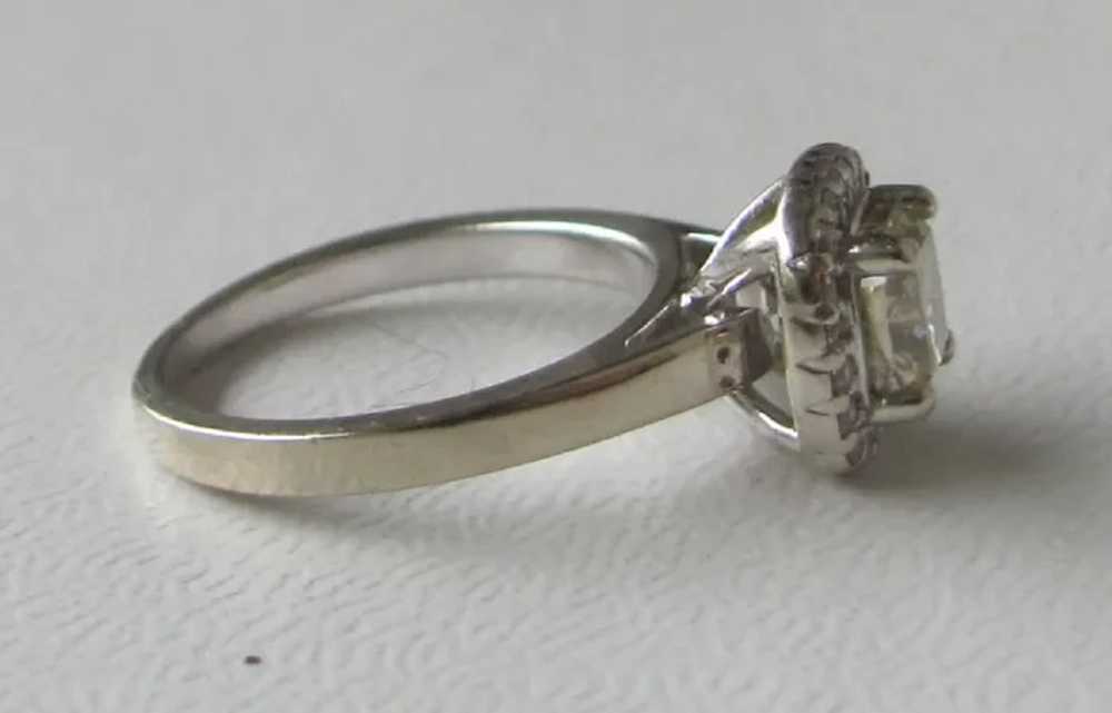 Vintage 14K White Gold Diamond Ring .96cts. 20th … - image 7