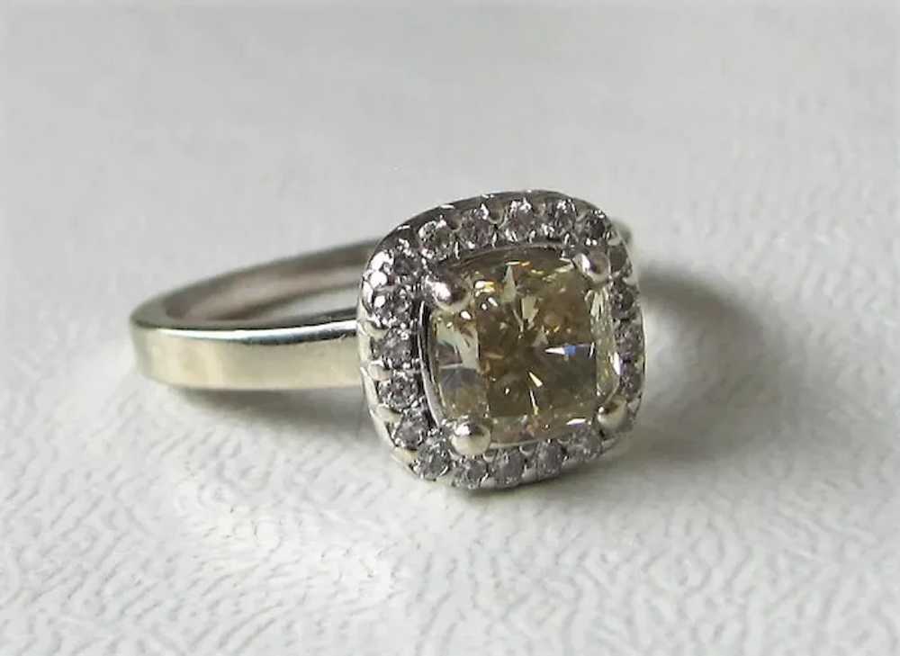 Vintage 14K White Gold Diamond Ring .96cts. 20th … - image 8