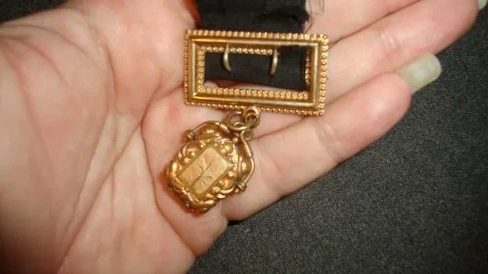 Antique Watch fob locket & buckle fancy Victorian… - image 2