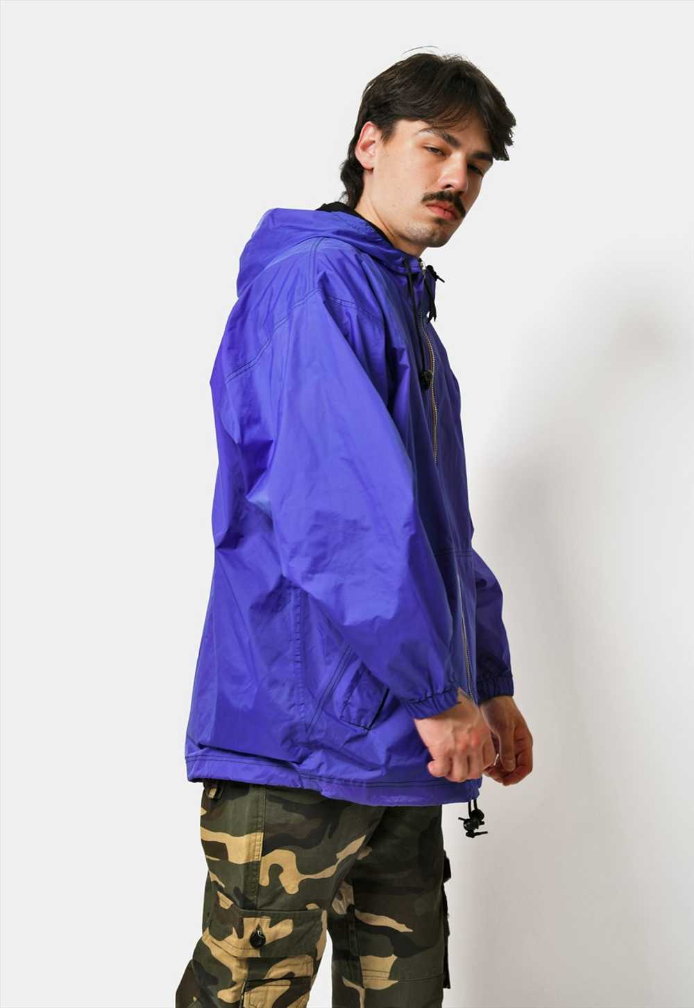 Vintage K-Way lightweight windbreaker blue men ho… - image 2