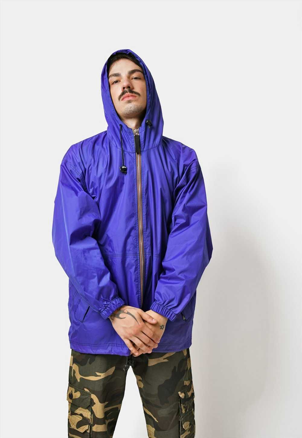 Vintage K-Way lightweight windbreaker blue men ho… - image 4