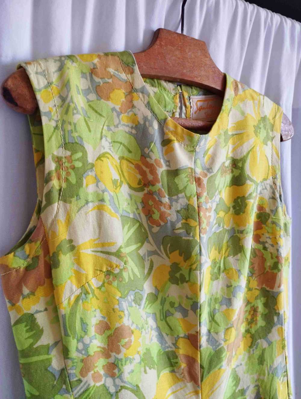 Silk dress - Silk dress, seamstress with yellow, … - image 3