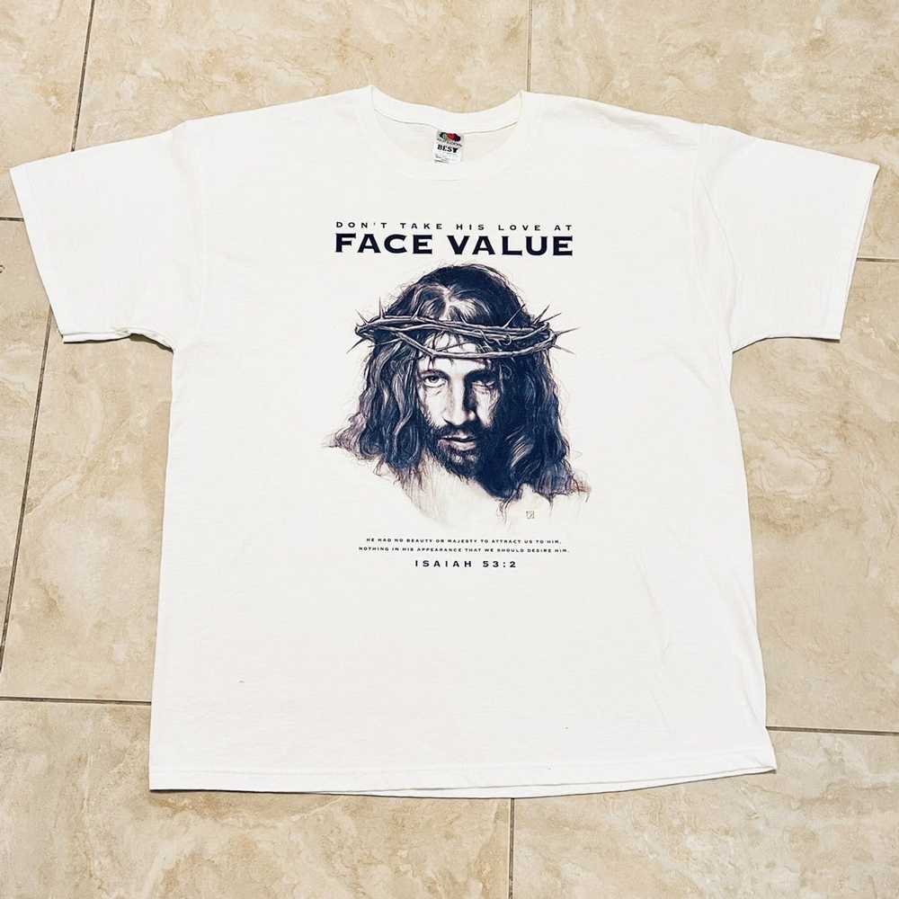 Religion × Vintage VINTAGE 90s JESUS FACE VALUE T… - image 2