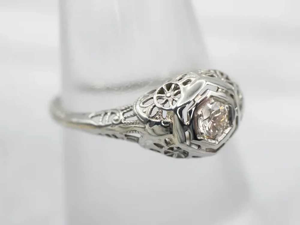 Art Deco European Cut Diamond Solitaire Engagemen… - image 5