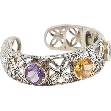 Gorgeous sterling silver and gemstones bracelet by