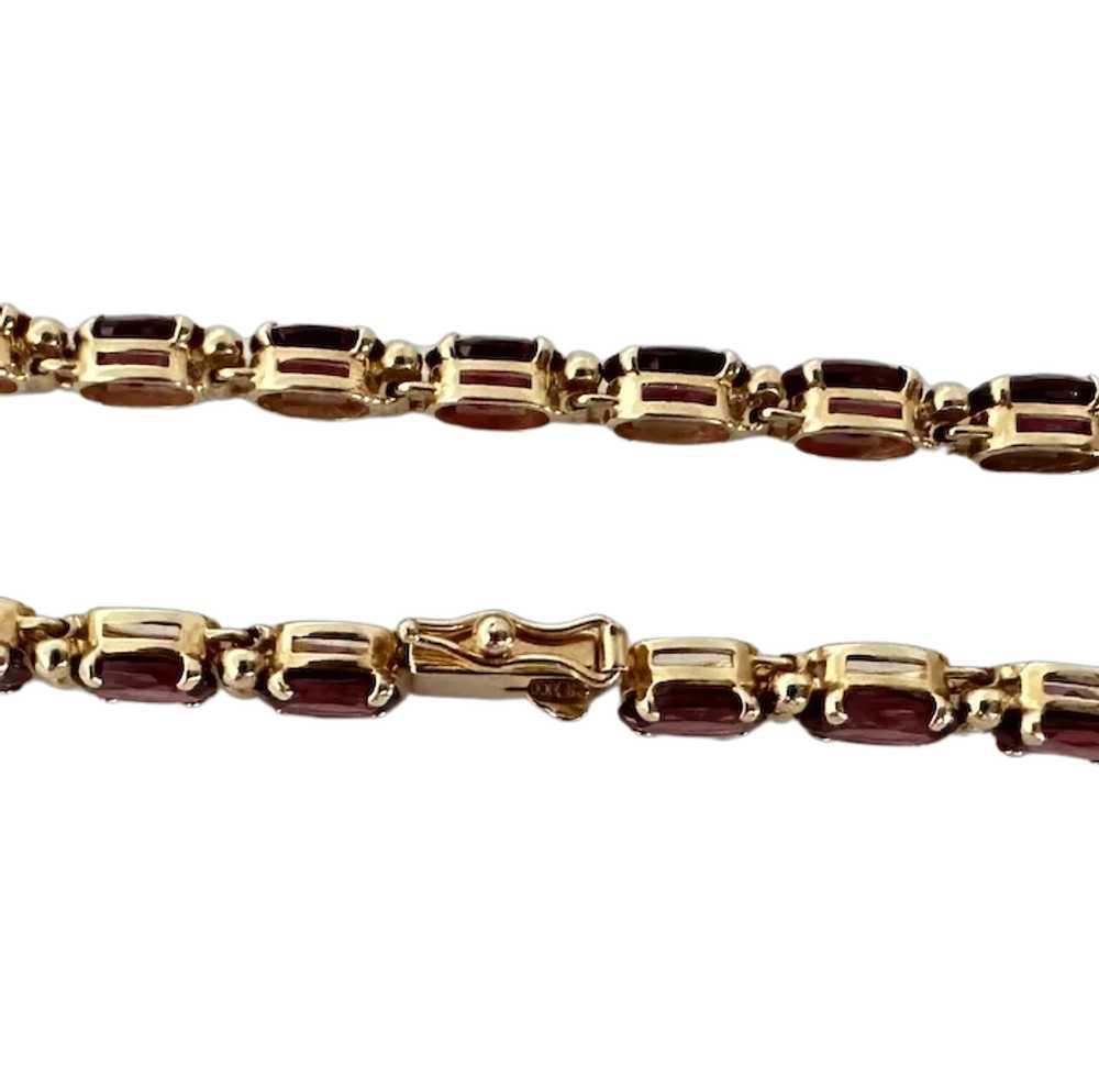 14K YG Garnet Bracelet - image 2