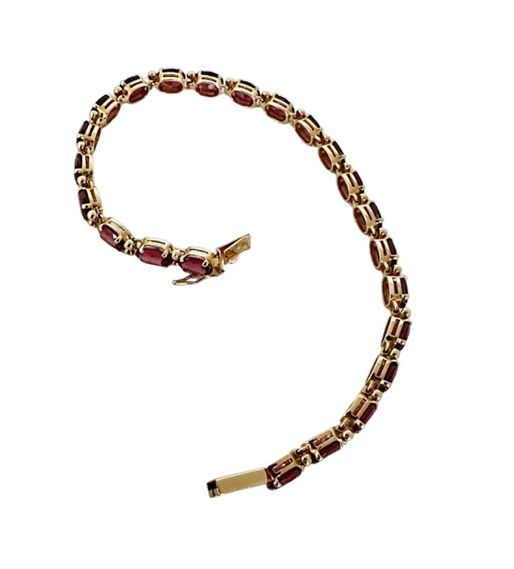 14K YG Garnet Bracelet - image 3