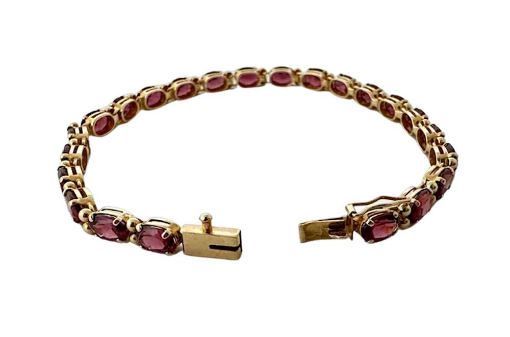 14K YG Garnet Bracelet - image 4