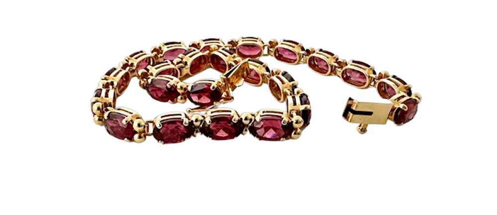 14K YG Garnet Bracelet - image 5