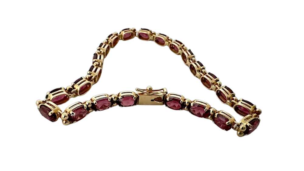 14K YG Garnet Bracelet - image 6