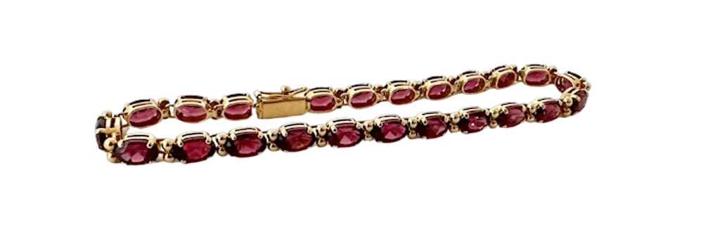 14K YG Garnet Bracelet - image 7