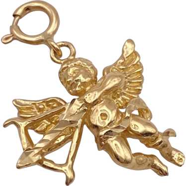 Stunning Vintage 14K Gold Gems Cupid Angel Valentine Charm/Pendant 15 Gr  Jewelry