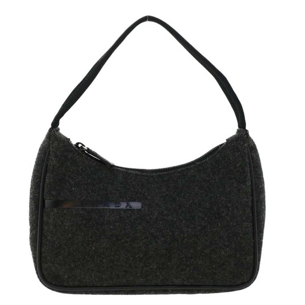 Prada Clutch Bag Wool in Black - image 1