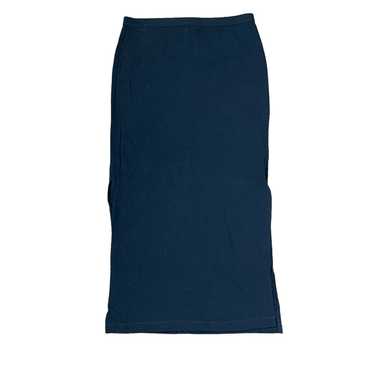 Flax Womens Medium V-Neck Hi-Low Slit Linen Midi Dress Layered 3/4 Sleeve  Gray