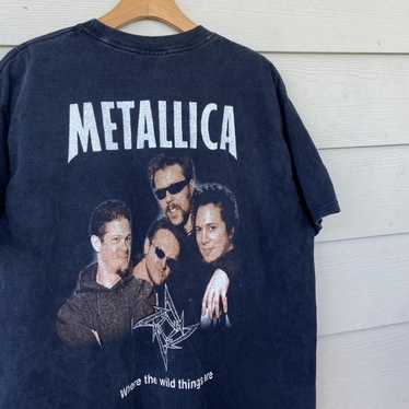 1990's vintage Metallica Long Sleeve with high collar Large T-shirt faded  black