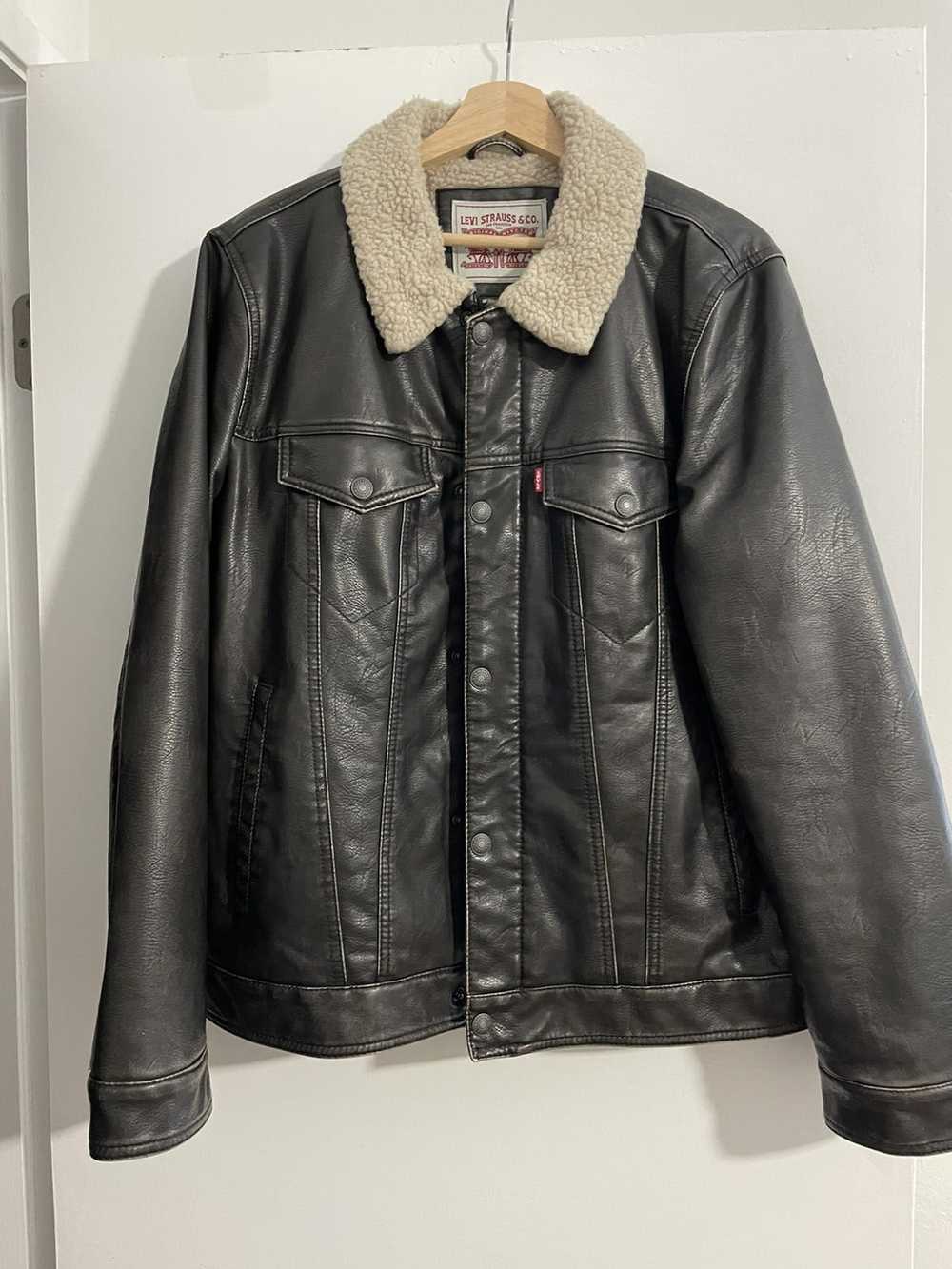 Levi's LEVI LEATHER SHERPA LINED JACKET - image 1