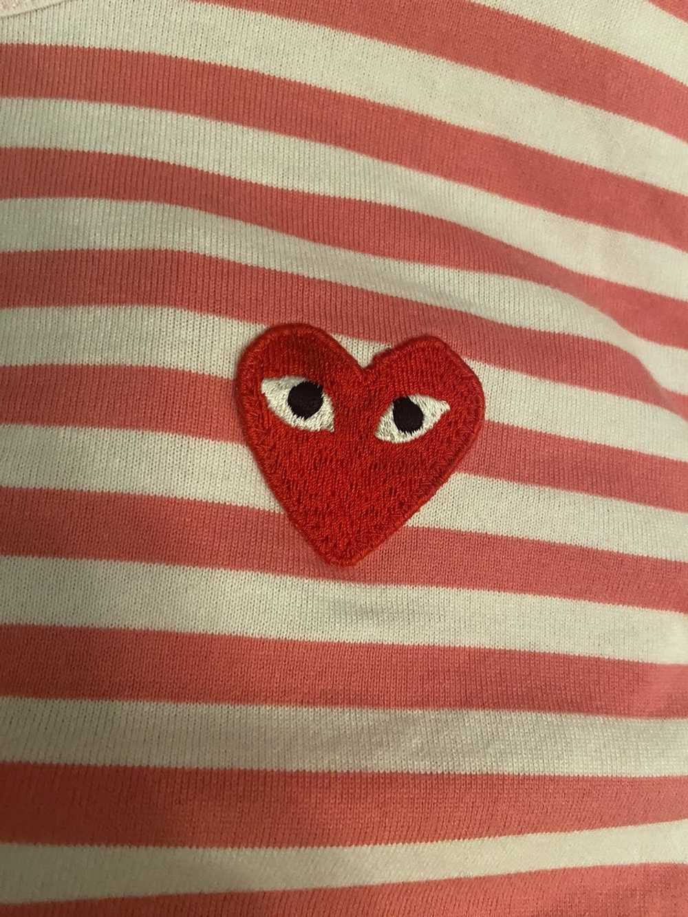 Comme des Garcons Cdg Striped heart logo tee - image 5