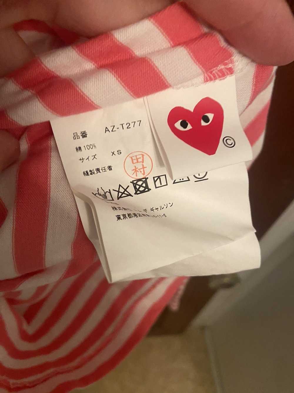 Comme des Garcons Cdg Striped heart logo tee - image 7