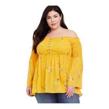 TORRID Lace Smocked Crop Top