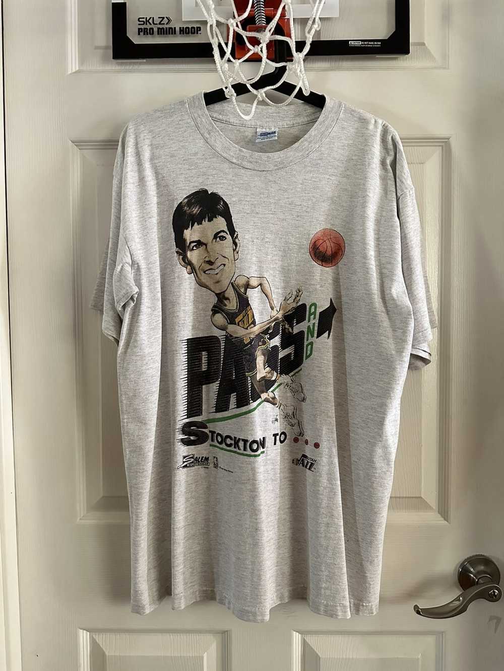 Vintage Salem Utah Jazz Stockton Malone T-shirt - image 1