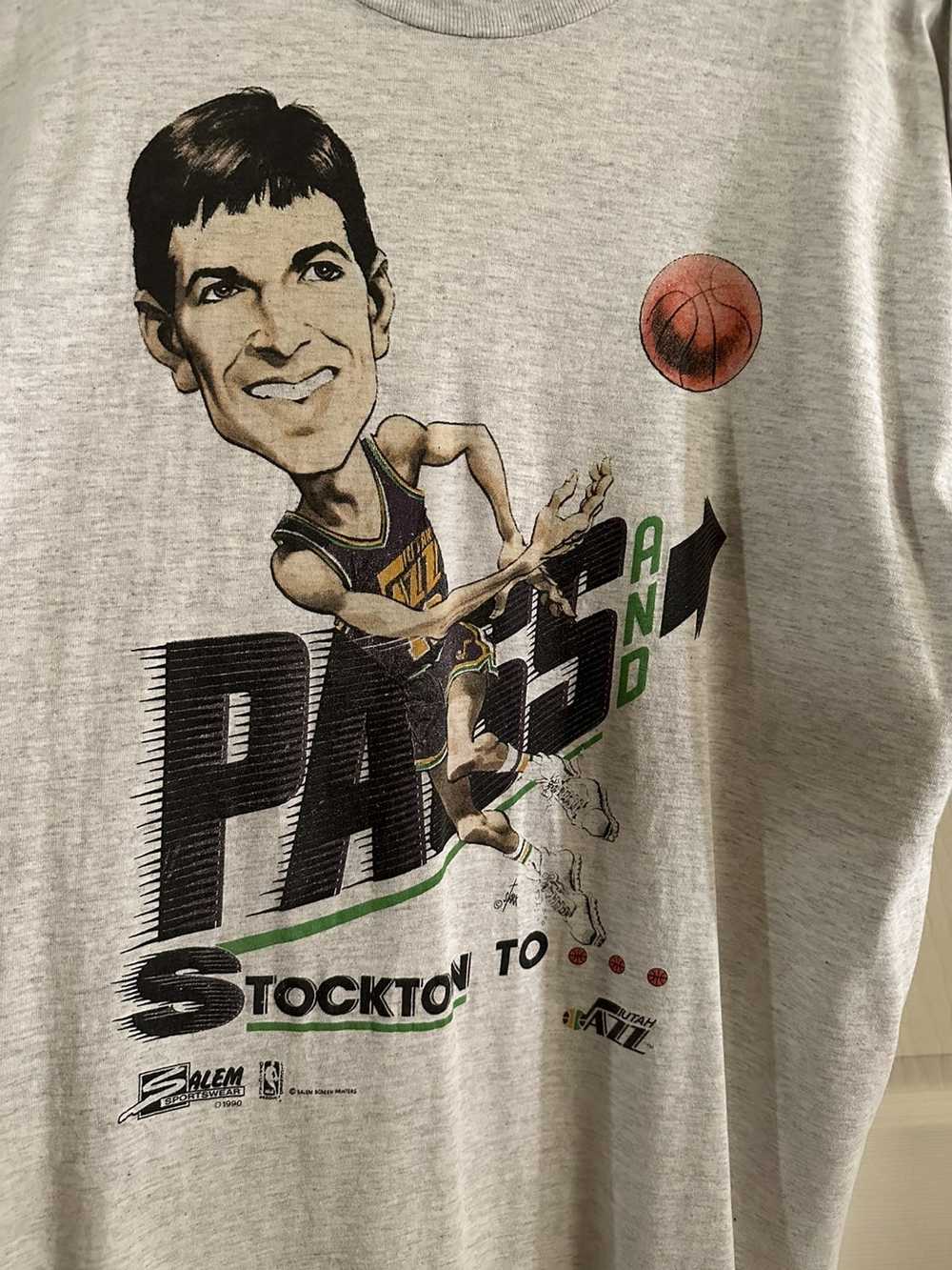 Vintage Salem Utah Jazz Stockton Malone T-shirt - image 2