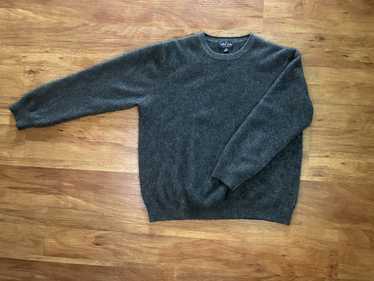 Allen Solly Sweater Large Cashmere V Neck Pullover Gray Black Knit