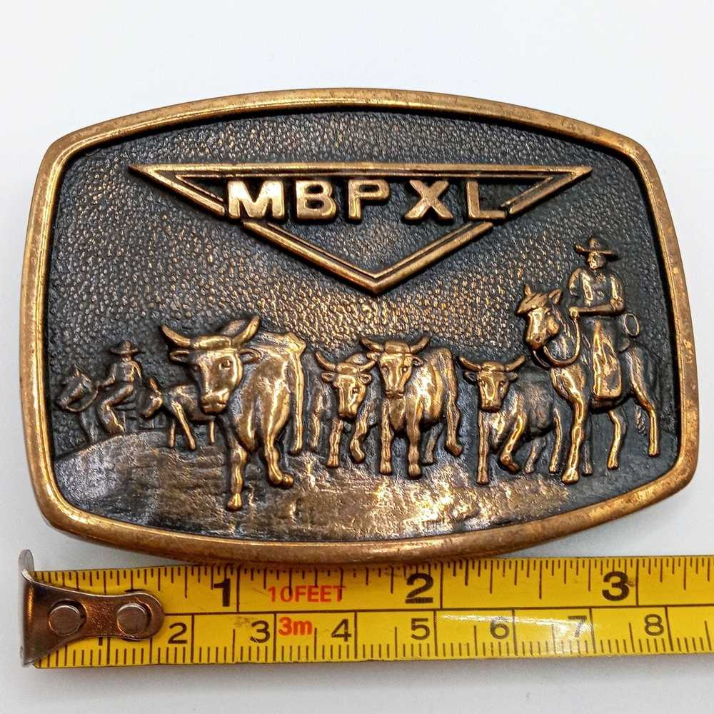 Vintage Cattle Drive Belt Buckle Excel Beef MBPXL… - image 8