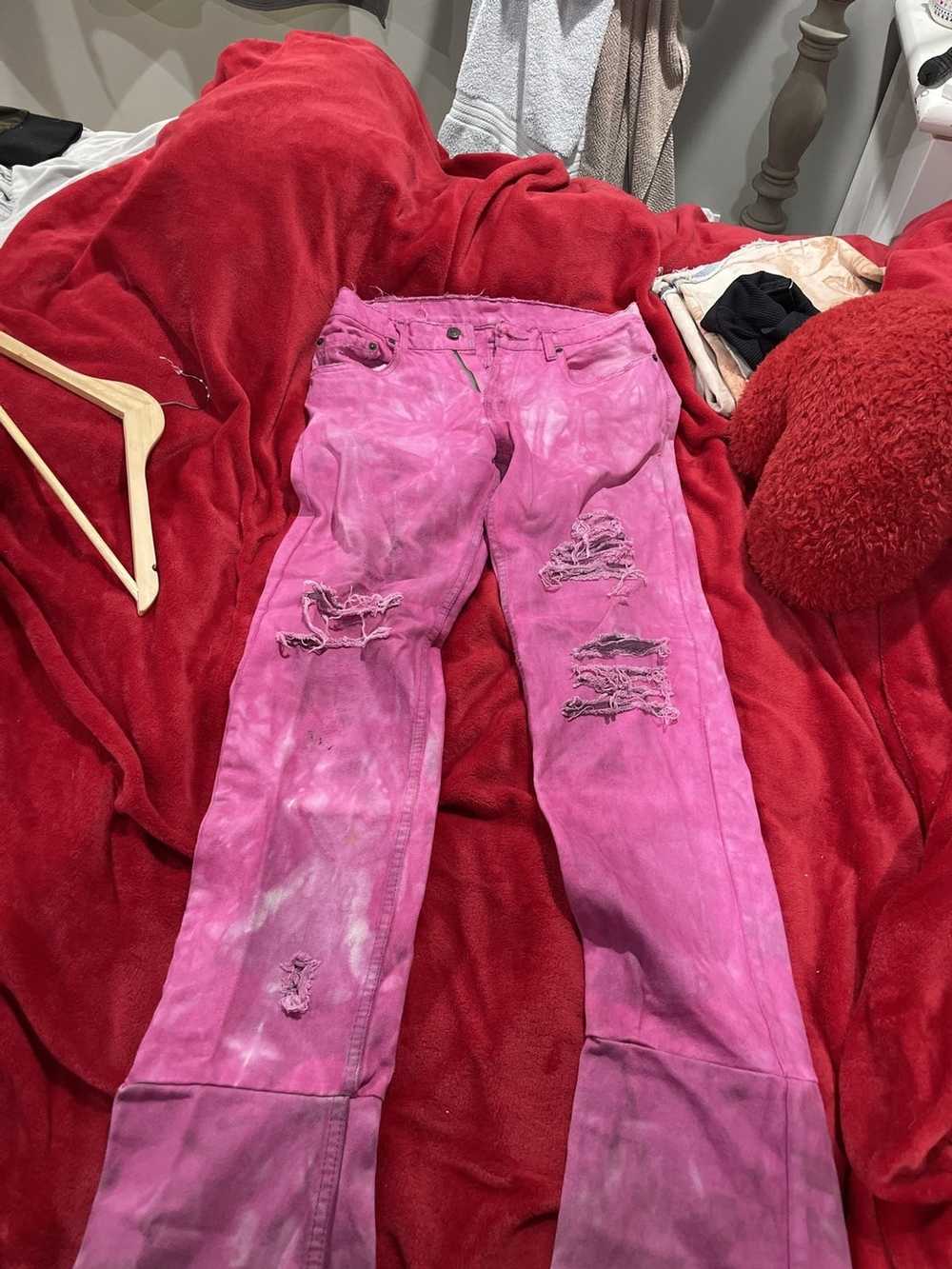 Custom × Levi's Pink Levi custom flare jeans - image 2