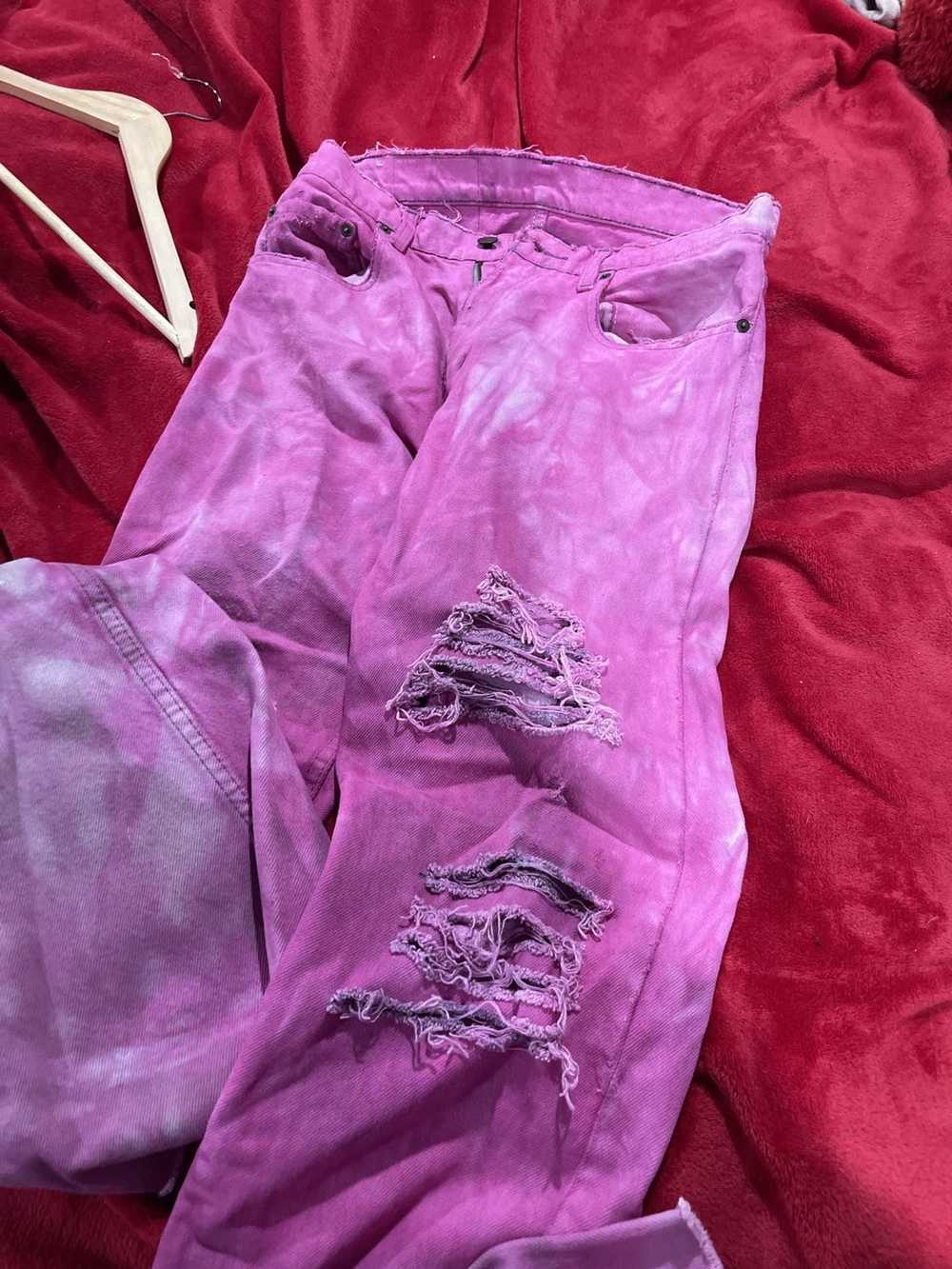 Custom × Levi's Pink Levi custom flare jeans - image 3