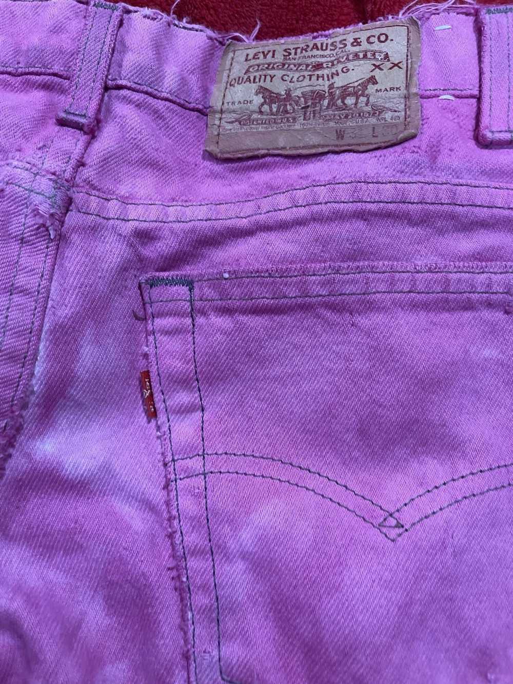 Custom × Levi's Pink Levi custom flare jeans - image 4
